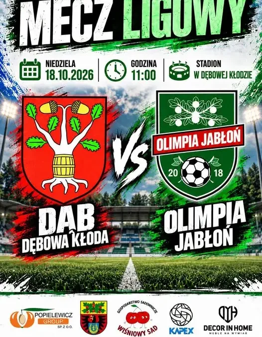 Derby w Dębowej Kłodzie: Dąb zmierzy się z Olimpią Jabłoń