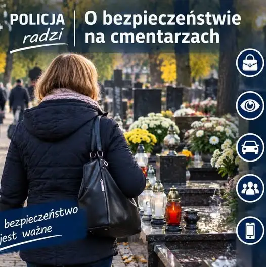 Wszystkich Świętych: policja apeluje o czujność na cmentarzach i na drogach