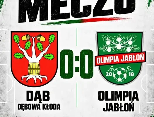 Bezbramkowy remis w derbach: Dąb Dębowa Kłoda – Olimpia Jabłoń 0:0