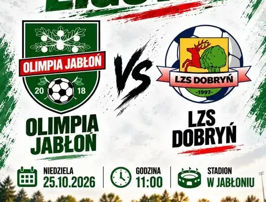 Olimpia Jabłoń podejmie LZS Dobryń w 11. kolejce A klasy