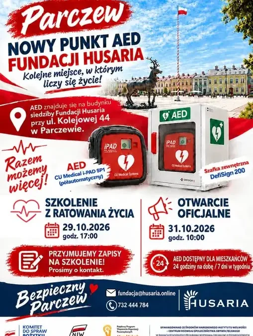 Parczew: nowy defibrylator AED i bezpłatne szkolenie z pierwszej pomocy