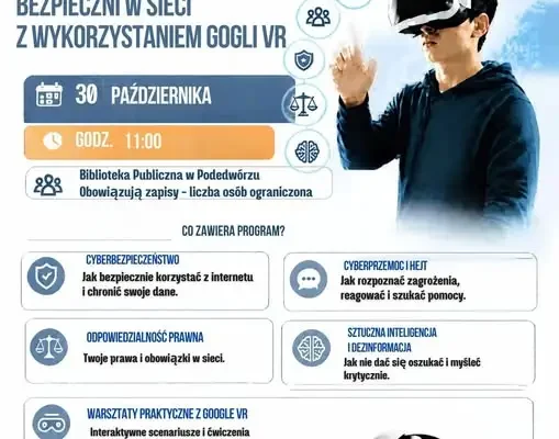 Bezpieczni w sieci z Google VR – warsztaty dla dzieci i młodzieży w Podedwórzu