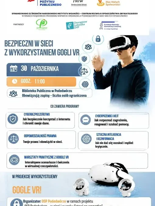 Bezpieczni w sieci z Google VR – warsztaty dla dzieci i młodzieży w Podedwórzu