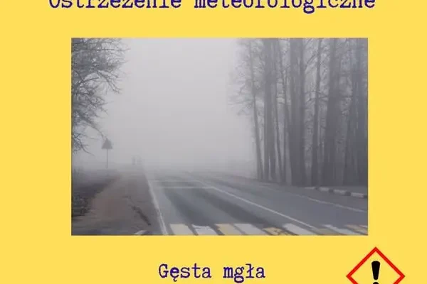 Gęsta mgła nad powiatem parczewskim – ostrzeżenie IMGW do środy rano