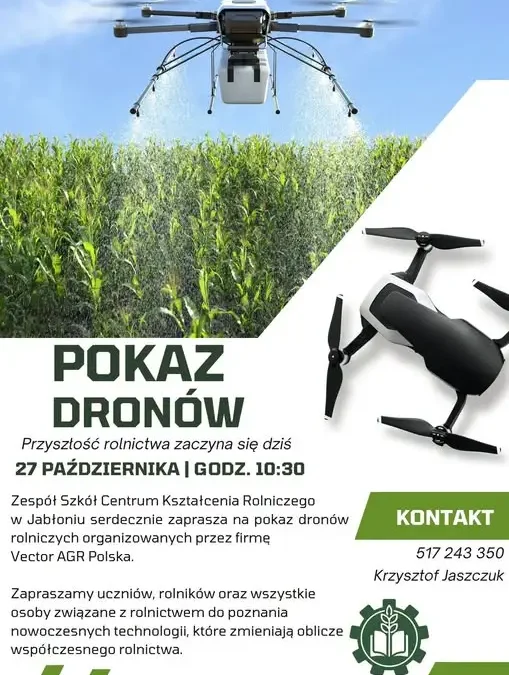 Pokaz dronów rolniczych w Jabłoniu – nowoczesne technologie w rolnictwie